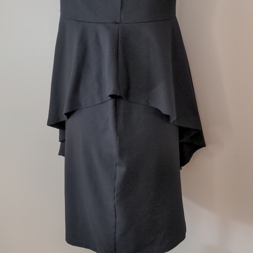 Susana Monaco Asymmetrical Overlay Drape Dress Black Medium - Picture 8 of 12
